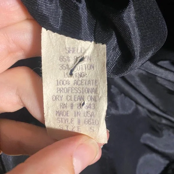 Vintage Black‎ Crushed Textured Velvet Jacket Blazer Small Goth Dark academia - Picture 6 of 14